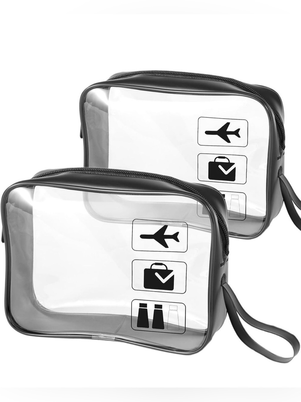 TSA Approved Toiletry Set in Clear with Black Trim